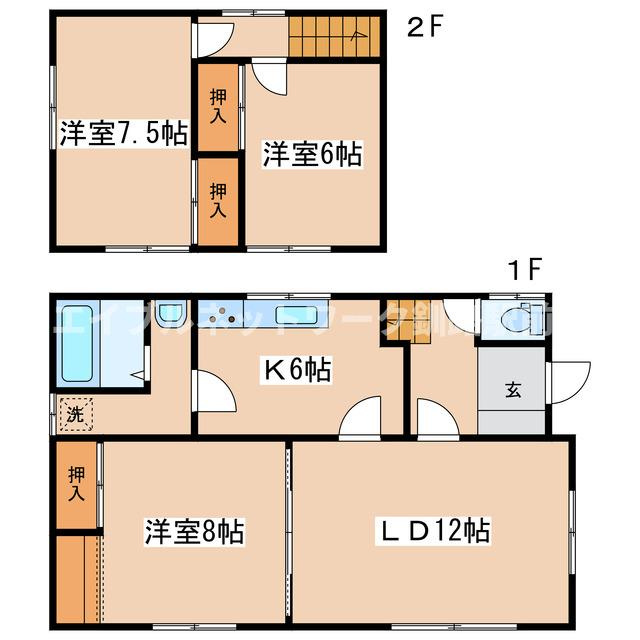川端町6-24貸家の間取り