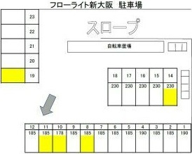フローライト新大阪の駐車場