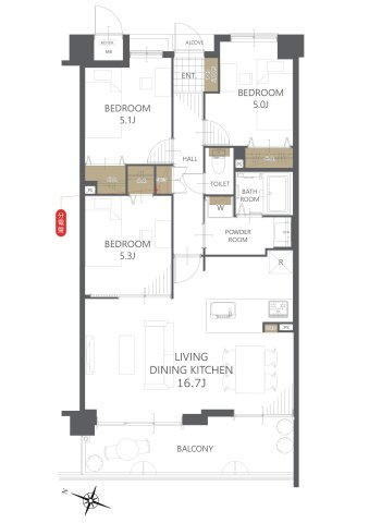 【間取り】ダイアパレス温品 