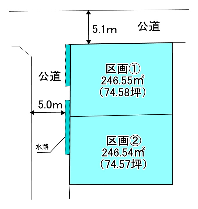 新居浜市田の上２丁目の売地の土地図