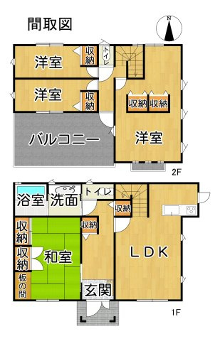 常滑市檜原町字勇田　中古戸建の間取り|○●間取り図●○