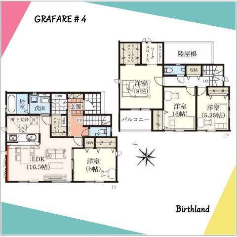 新築戸建・建売　大泉市寄木戸7期　GRAFARE　全5棟の間取り|帰宅後にシューズクロークからファミリークロークを通りキッチンに出れる間取りで便利♪