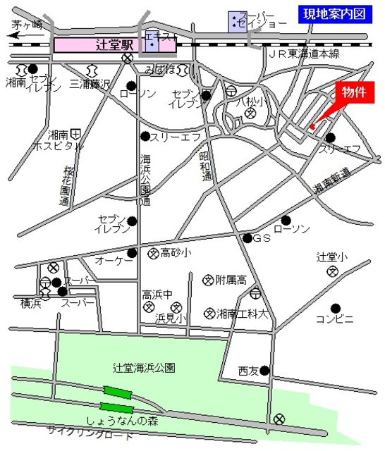 かふう湘南の地図|駅まで平坦　閑静な住環境