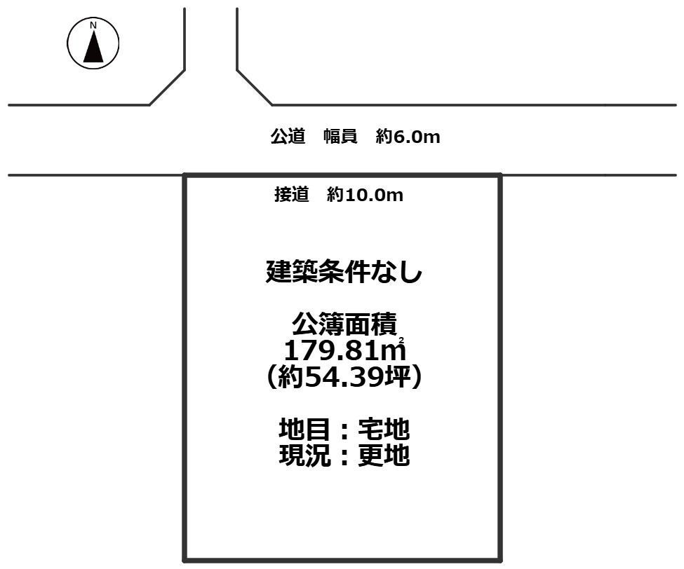 高島市今津町浜分54坪売地の土地図