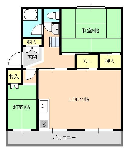 新多聞第2住宅109号棟の間取り
