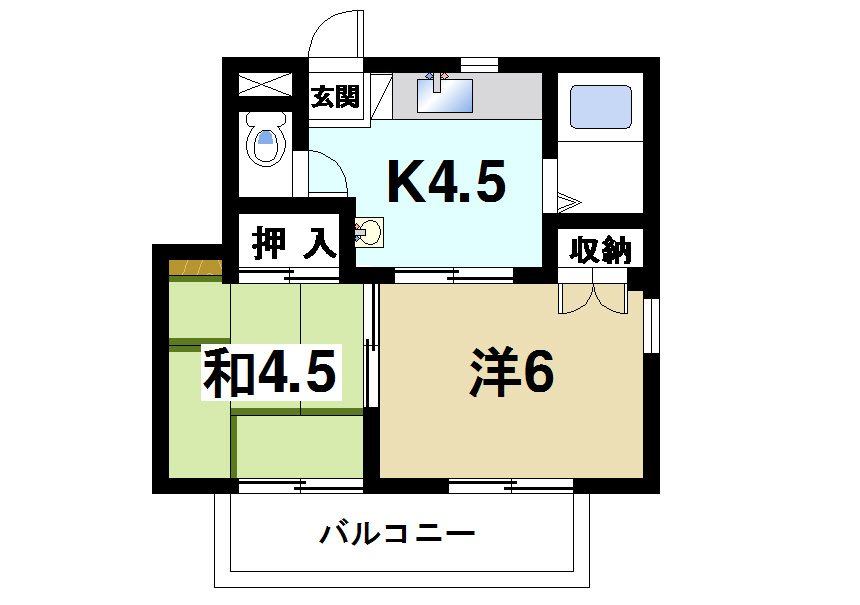 ファミール聖和の間取り|通風良好で快適な間取りです
