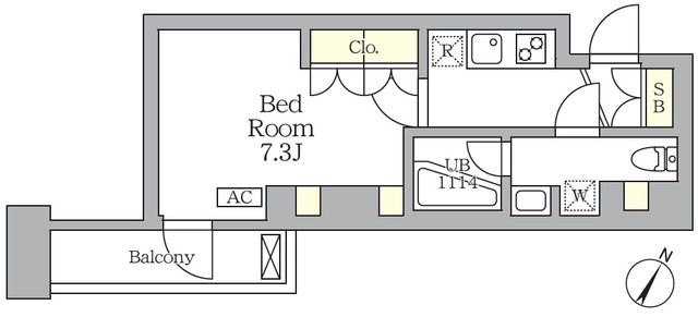 アジールコート三宿テラス　角部屋　礼金0　楽器相談　ペット相談の間取り