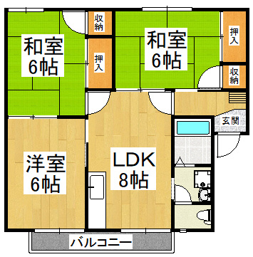 【間取り】 | サンハイツB