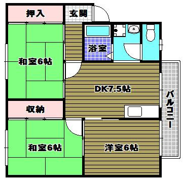 サンハイツＢの間取り