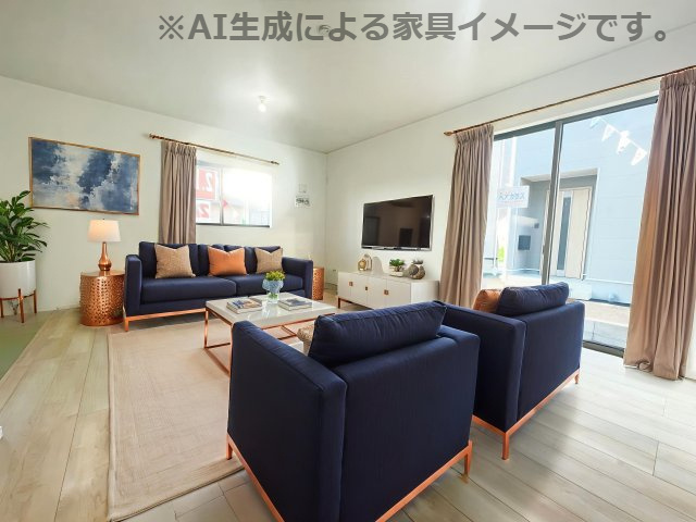 新築戸建・建売　足利市福富町第4　CRADLE GARDEN　全4棟の居間・リビング|※家具を配置した場合のイメージ図になります！実際に家具はつきません。