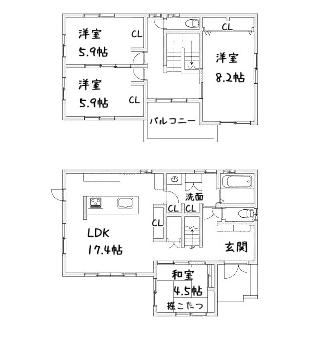 津田北町2丁目　未入居一戸建ての間取り|間取り図はいかがですか？ご希望を叶える間取りですか？リビングの広さは？水回りの位置は？カウンターキッチン？など色々な情報が集約されています。弊社では資金計画・住宅ローンなどのご相談も承っております。
