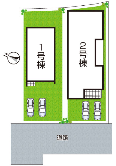 葛城市林堂　新築一戸建ての区画図|全２区画