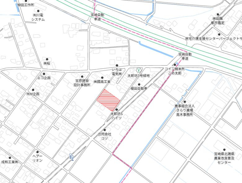 都城市太郎坊町の売地の土地図