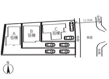 堺市西区家原寺町１丁の区画図