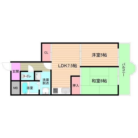 大阪市都島区都島北通２丁目の賃貸マンションの間取り