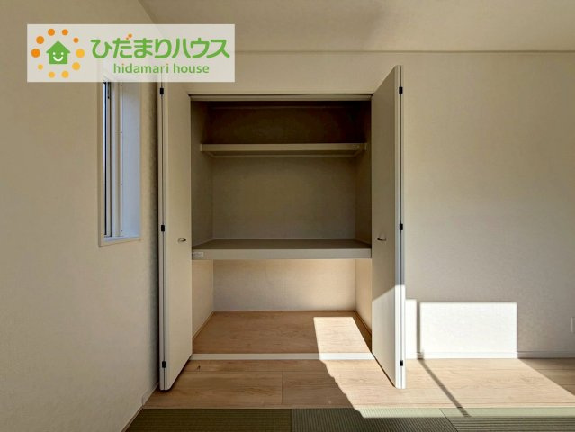 北茨城市磯原町上相田第2　新築戸建の収納|和室にも大容量のクローゼット完備！
お布団やお子様のおもちゃなどがスッキリ収納できますね(^^♪