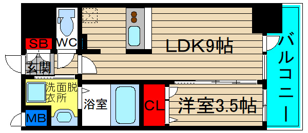 プレサンス立売堀ベルヴィルの間取り
