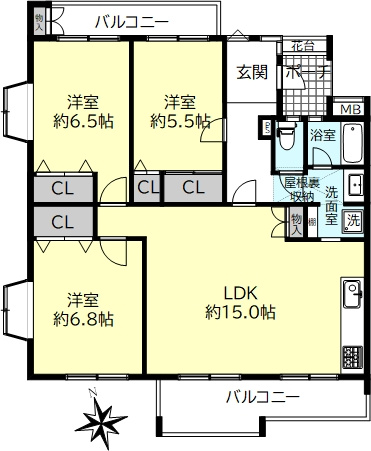研究学園5団地・525号棟の間取り