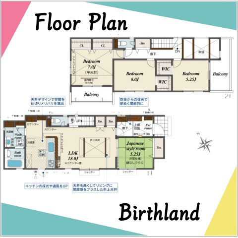 新築戸建・建売　深谷市上野台　BLOOMING GARDEN　全1棟の間取り|【4LDK】全室南向き×玄関吹抜けで開放感たっぷりの気持ちの良いお家♪