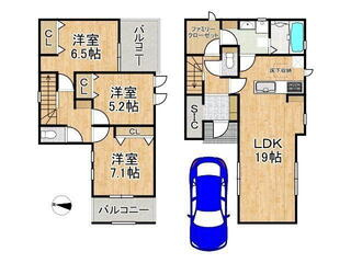 リナージュ堺市中区福田第３期の間取り