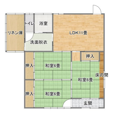 勿来町窪田町通戸建の間取り