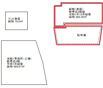 高浜市論地町1丁目貸工場の区画図