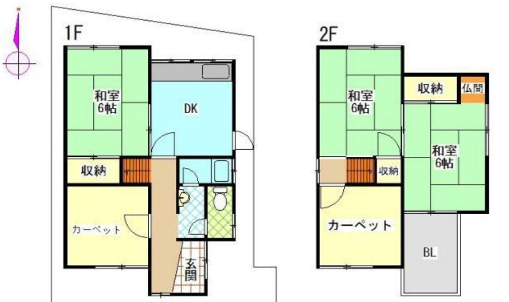 堺市東区菩提町5丁　売中古戸建の間取り