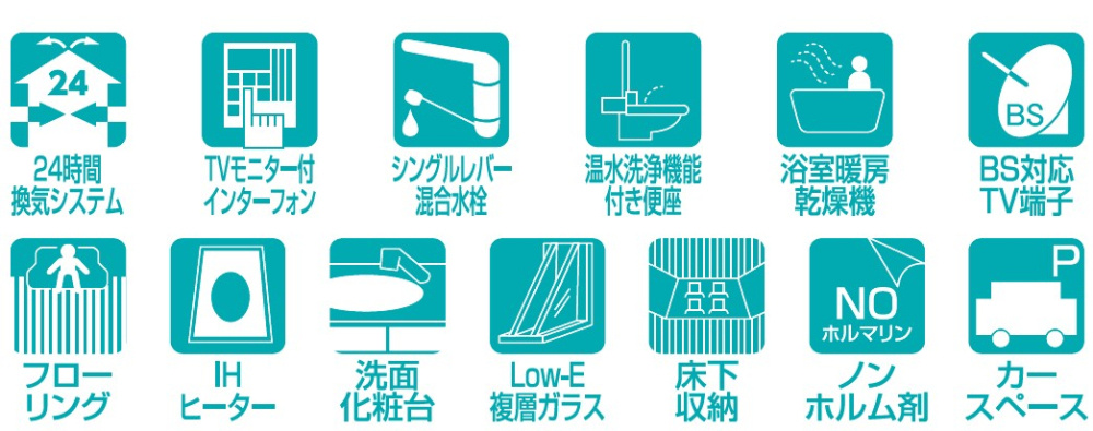 新築戸建・建売　郡山市菜根3丁目　GRAFARE　全1棟の設備|24時間換気システムをはじめ、住宅性能が充実の物件になります♪