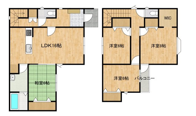 八戸市沼館1丁目B2の間取り