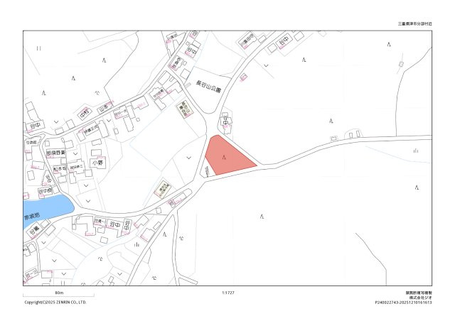 津市分部　売土地の地図