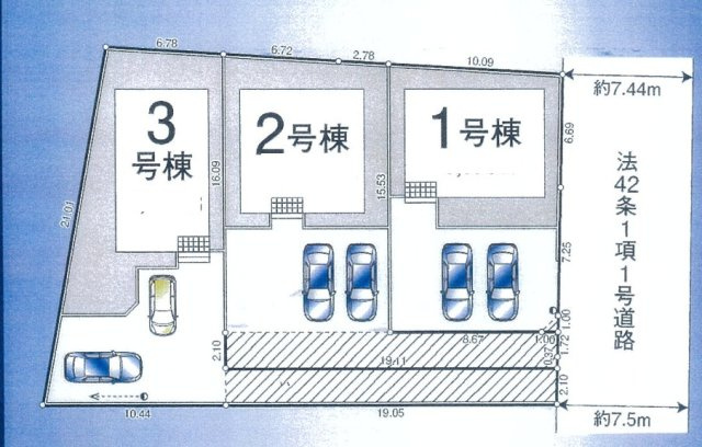 CRADLE GARDEN 狭山市柏原第13　全3棟　3号棟　の区画図