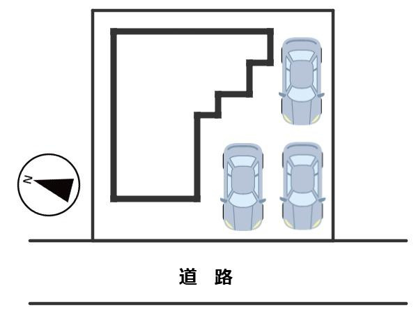 八戸市沼館1丁目B1の区画図