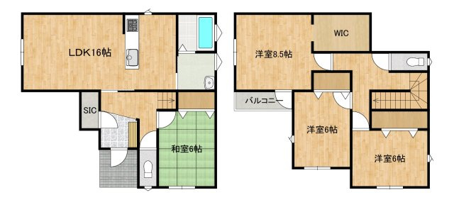 八戸市沼館1丁目B1の間取り