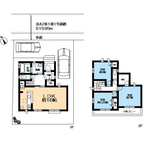 南五葉3丁目新築（建築中）戸建A号地の間取り