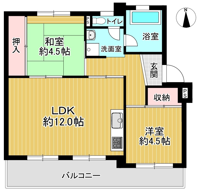日進町住宅2号棟の間取り