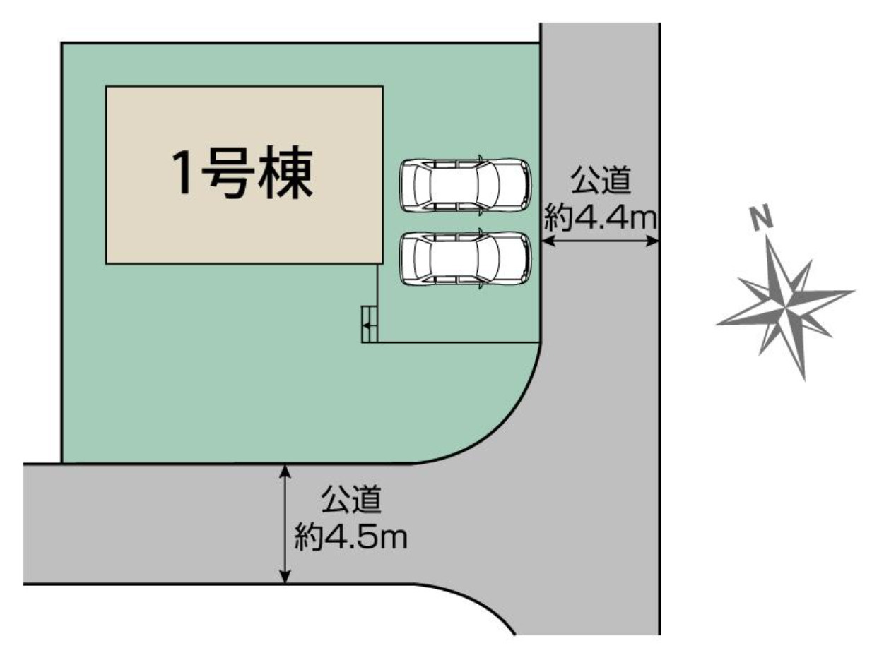 横浜市金沢区釜利谷西5丁目 新築戸建て【仲介手数料無料】カースペース2台の区画図