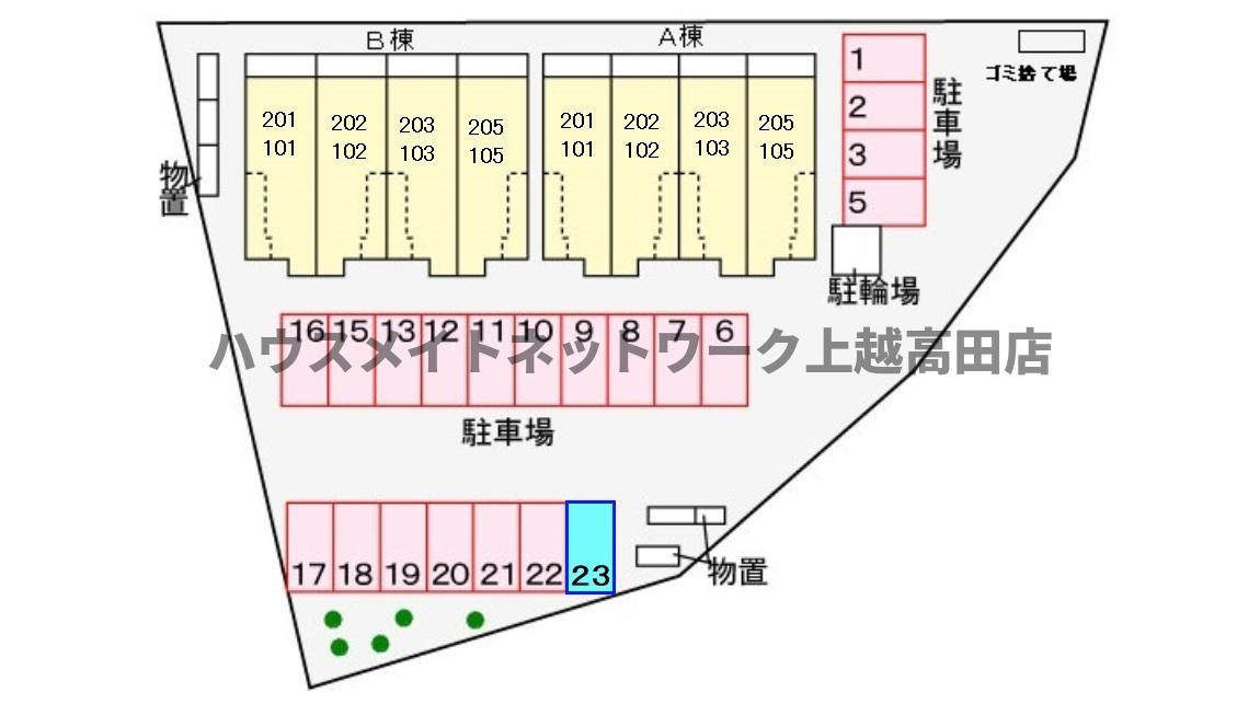 ミドルビレッジヒロ７Ａの区画図|配置図
