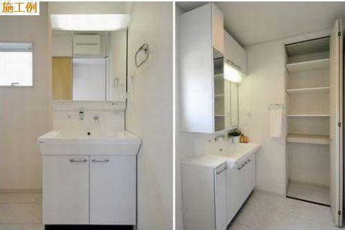 鎌倉市手広新築戸建て　5期2号棟の独立洗面台|独立洗面台で身支度をすべて済ませてしまいましょう