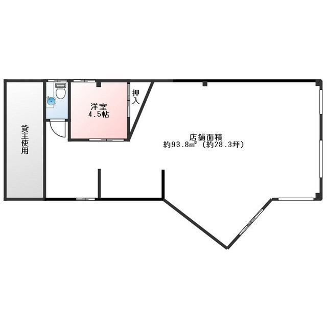 羽島郡笠松町月美町の店舗一部の間取り