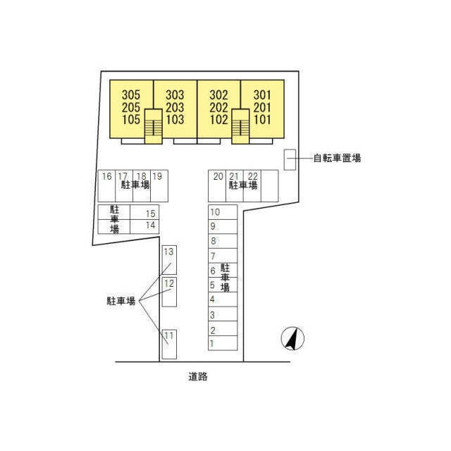 各務原市鵜沼小伊木町２丁目のアパートの駐車場