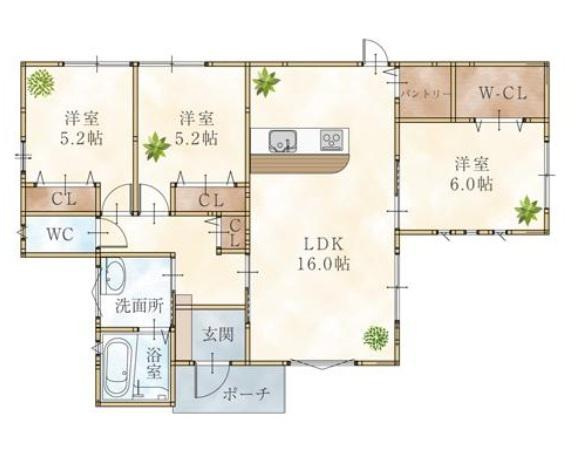 和歌山市満屋2-2-15号　新築戸建の間取り