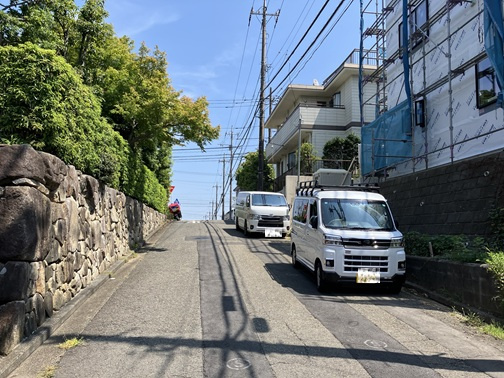 荏田南３丁目　新築戸建の前面道路含む現地写真
