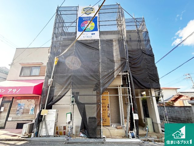 堺市西区浜寺船尾町西　新築一戸建ての外観|周辺は落ち着いた街並みの住宅地！子育てがしやすい住環境です！まだ未完成ですが、現地でしかわからない事もございます。是非一度ご覧ください。