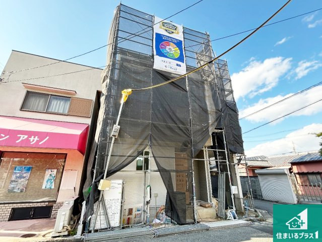 堺市西区浜寺船尾町西　新築一戸建ての外観|周辺は落ち着いた街並みの住宅地！子育てがしやすい住環境です！まだ未完成ですが、現地でしかわからない事もございます。是非一度ご覧ください。