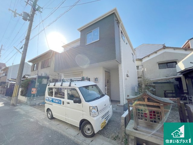 京都市伏見区向島庚申町　第3期　新築一戸建ての外観|周辺は落ち着いた街並みの住宅地！子育てがしやすい住環境です！まだ未完成ですが、現地でしかわからない事もございます。是非一度ご覧ください。