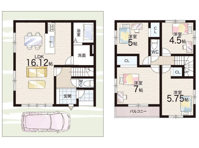 京都市伏見区向島庚申町　第3期　新築一戸建ての間取り|1号地