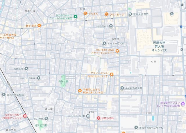 東大阪市小若江　新築一戸建ての地図