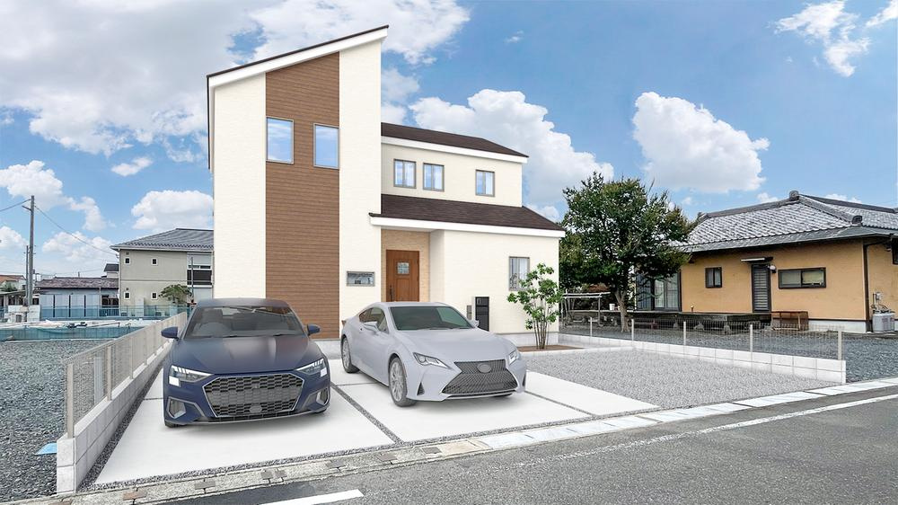 佐野市奈良渕　新築戸建5-1の外観パース