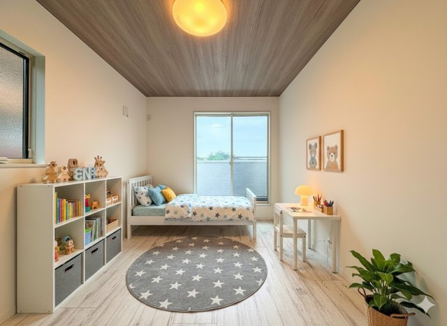 泉区新橋町　新築戸建ての洋室|◆子どものスタディ空間として、あるいは書斎やホビールームとして生活スタイルに合わせて使えるプライベートルーム。居心地のいい落ち着いたインテリアが似合います。
