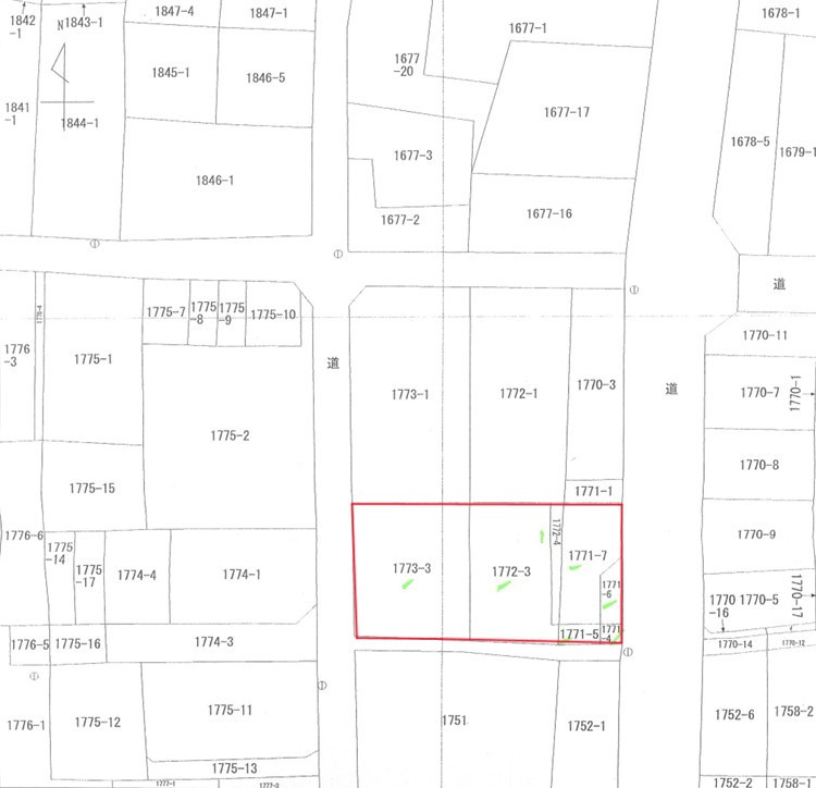 藤岡市藤岡字城屋敷の区画図